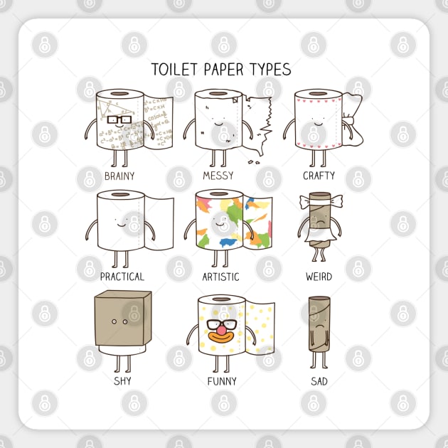 toilet paper types Magnet by milkyprint